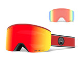 Giro Axis Asian Fit Ski Goggles - Snowboard Goggles for Men - Red Element Strap with Vivid Ember/Vivid Infrared Lenses