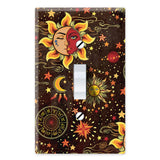 WIRESTER Single Gang Toggle Light Switch Plate/Wall Plate Cover - Celestial Sun Moon and Stars