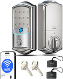 Veise VE027 Built-in Wi-Fi Smart Lock, Fingerprint Keyless Entry Front Door Lock, App Remote & Voice Control, No Hub Needed, Tou