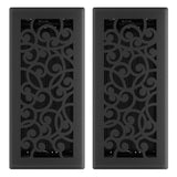 Imperial 4 x 10-Inch Wonderland Decorative Floor Register, 2-Pack, Black Iron