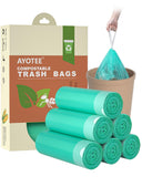 AYOTEE Compostable Trash Bags 4 Gallon Drawstring Trash Bags,100 Counts Ultra Strong Unscented Garbage Bag Small TrashBags Waste