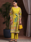 Libas Women Poly Crepe Kurta Set (369800R, Mustard, Large