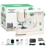 Mini Dual-Speed Sewing Machine Double Needle & Double Thread 12 Stitch Modes Beginner-Friendly Household Sewing Machine, ldeal f