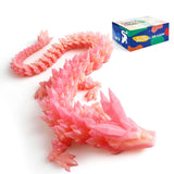 Meet Gladness 24 in 3D Printed Dragon, 24inch Dragon,3D Toy,Large Dragion Present,Ariculated Crystal Draglon (Peach Colour, 24in