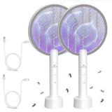 Gooqand Bug Zapper Racket, 2 in 1 Electric Fly Zapper USB Rechargeable, 4000V Electric Fly Swatter with 3 Layer Safety Mesh, Ind