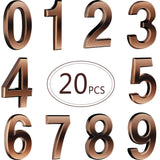 20 Pieces House Numbers Mailbox Numbers 0-9, 3D Door Address Numbers Self Adhesive Mailbox Numbers Sticker or House, Apartment,