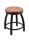802 Misha 18 Swivel Vanity Stool with Black Wrinkle Finish and Medium Maple Seat
