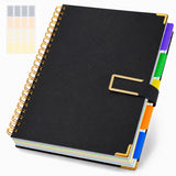 Hardcover Spiral Notebooks 8.5inch X 11inch, 5 Subject Notebook College Ruled with Magnetic Closure, 360 Pages Note Taking Leather Jou