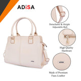 Adisa Gold Square Handbag Shoulder Bag For Women And Girls With Sling Belt (Ad4081-Cre),Off White,,B0DSJ5FSM6