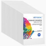 Gotideal Canvas Boards for Painting, 24pcs 11x14 Primed Canvas for Painting, Bulk Painting Canvas for Kids and Adults, White Bla