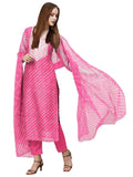 Anni Designer Women'S Cotton Blend Straight Printed Kurta With Pant & Dupatta (Doremi Baby Pink_Xxl_Baby Pink_Xx-Large),Baby Pink,2XL