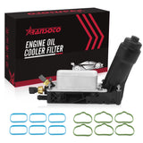 Engine Oil Cooler with Oil Filter Housing Adapter Assembly Compatible with 2011 2012 2013 Chrysler 200 300, Dodge Charger Journe