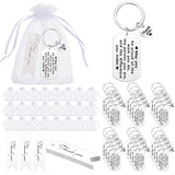 Yinkin 72 Pcs Bulk Christmas Gifts for Coworkers Employee Appreciation Gifts Bulk Thank You Gift Keychains for Staff Stocking(Wh