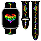 Vieeki Pride Watch Band Compatible with Apple Watch 38mm 40mm 41mm 42mm 44mm 45mm 49mm Replaceable Silicone Smartwatch Straps fo