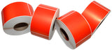 Compulabel 640146 Thermal Transfer Shipping Labels, 4 inch x 6 inch, Red, Permanent Adhesive, Perforations Between Labels, 1000