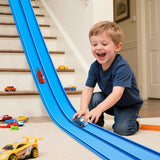 INKZOO Flex Tracks 15 Ft Starter Set Flexible Race Track for Kids 3+, Flexible Car Track Race Car Ramp Track Compatible with Die