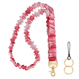 Hovmwey Scrunchie Teacher Lanyards for ID Badges Keys, Cute Long Neck Key Lanyard Straps for Women Card Holder Keychain Wallet(R