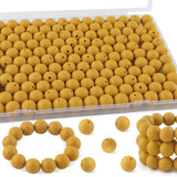 Kovict 145pcs Silicone Beads, 15mm Silicone Beads for Keychain Making, Pens Bracelet Necklace DIY Crafts(Mustard Yellow)
