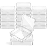 Jetec 18 Pieces Mini Plastic Clear Beads Storage Containers Box for Collecting Small Items, Beads, Jewelry, Business Cards, Game