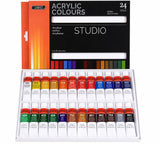 TUKLOZ 24 Colour Acrylic Paint Set 24 x 12 ml Multicolour Artist Paint Tubes with Rich Pigment Smooth Application Easy Blending