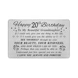 DEGASKEN Granddaughter 20th Birthday Card - Happy 20th Birthday Card for Granddaughter - Birthday Gifts for 20 Year Old Granddau