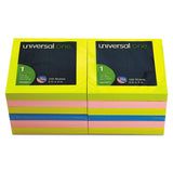 Universal 35617 FanFolded PopUp Notes, 3 x 3, 4 Assorted Neon Colors, 100Sheet, 12/Pack