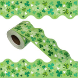 69 Feet St Patricks Day Bulletin Board Decorations Lucky Green Shamrock Clover Bulletin Board Border Trim