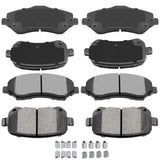 AUTOMUTO D1273 & D1326 Front Rear Ceramic Pads Brake fit For 08-12 For Chrysler Town & Country,08-12 For Dodge Grand Caravan,09-