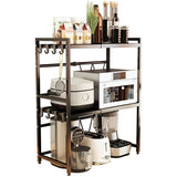 loyalKBS Countertop Microwave Oven Rack, 3 Tier Adjustable Shelf for Microwave Stand Rack Countertop, Extendable Kitchen Microwa