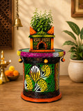 Wardan Store Designer Tulsi Pot For Home | Traditional Handcrafted Tulsi Stand | Indoor Outdoor Plant Holder