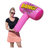 Colorful Jumbo Bang Mallet Inflate (36) Pink, Blue, Purple and Green Colors. Double-Sided Superhero Inflatable Big Bopper Hammer