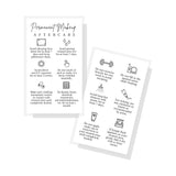 Permanent Makeup PMU aftercare Instructions Minimalist | 50 pk 2 x 3.5business cards Makeup Artist Tattoo Microblading, Lip