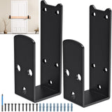 Insaga 2x4 Door Barricade Brackets, Heavy Duty Security Bar Brackets for Reinforced Door Protection, 4mm Thick U Bracket, Fits 2