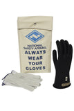 Enespro Class 00 Electrical Gloves Kit, 500V AC / 750V DC Black Insulated Rubber Gloves with Leather Protectors, Electrical Work
