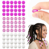 AD Beads 216PCS 8X10mm Soft Pony Silicone Beads for Hair, Purple Series with 80 Elastic Bands, Tool and Storage Box Kit for Brai