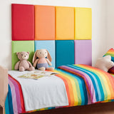 Hahafelt 8 Pack Wall Padding for Playroom Peel and Stick Headboard 19.711.81.2 3D Anti Collision Upholstered Wall Panels
