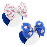 YanJie 6 2PCS Baby Girls Headbands Baseball Bow Blue Sports Headbands Softball Handmade Hairbands Game Day Hair Accessories Cost