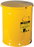 Justrite 09711 21 Gallon Oily Waste Can with Out Lever Yellow