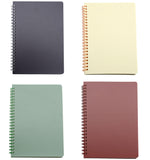 YIKANGHENG 4 Pcs A5 Size Spiral Notebook, 4 Color 8.3 Inch x 5.9 Inch Thick Plastic Hardcover 8mm Ruled 80 Sheetsfor Study Trave