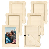 RYKOMO 6 PCS DIY Wooden Picture Frames Unfinished Solid Wood Photo Picture Frames for 4 x 6 in Photos, Standing Wooden Photo Fra