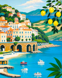 Rebotipy Paint by Number for Adults Atrani Lemons - Amalfi Coast Adults Paint by Number Kits on Canvas Digital Acrylic Paint by