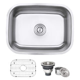 Ruvati 24 Inch RVM4132 Undermount Kitchen Sink - 16 Gauge Stainless Steel Kitchen Sink Single Bowl with Brushed Finish hides scr