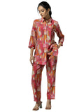 Libas Womens Printed Silk Blend Co-Ord Set For Women