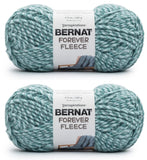 Bernat Forever Fleece Leisure Teal Yarn - 2 Pack of 280g/9.9oz - Polyester - 6 Super Bulky - 194 Yards - Knitting/Crochet