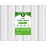 Syntus Vacuum Sealer Bags for Food, 6 Rolls 11 x 16 Commercial Grade Bag Rolls, BPA Free Food Vac Bags for Storage, Meal Prep o