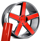 VViViD Auto Rim Air-Release Adhesive Vinyl Wrap 24 Inch x 30 Inch 4 Sheet Pack (Gloss Red)