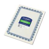 Geographics 22901 Parchment Paper Certificates, 81/2 x 11, Blue Royalty Border, 50/Pack