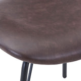 Jofran Owen Contemporary Modern Faux Leather Split-Back Upholstered Dining Chair Set Of 2, 18 W X 22 D X 31.5 H, Dark Brow
