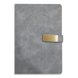 Brown Cloud Grey Velvet Finish Self Design Leather Cover Notebook/Diary Ruled For Personal/Corporate Gift(Nb Grey Vlvt F 19)(Pac