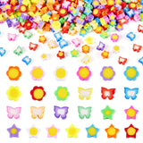 Magibeads 80 G Handmade Polymer Clay Beads for Jewelry Making Butterfly Flower Star with Yellow Circle Shape Clay Spacer Beads f